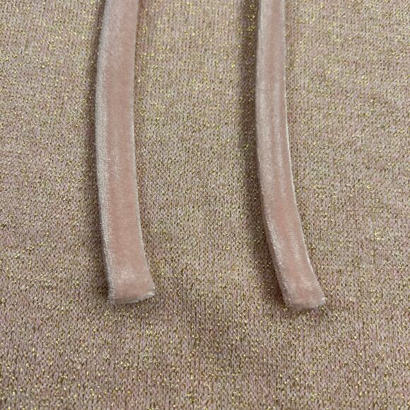 Talbots Tie Back Smocked Shimmer Ruffle Neck Blush Pink Sweater Top Size 2X - Picture 7 of 12